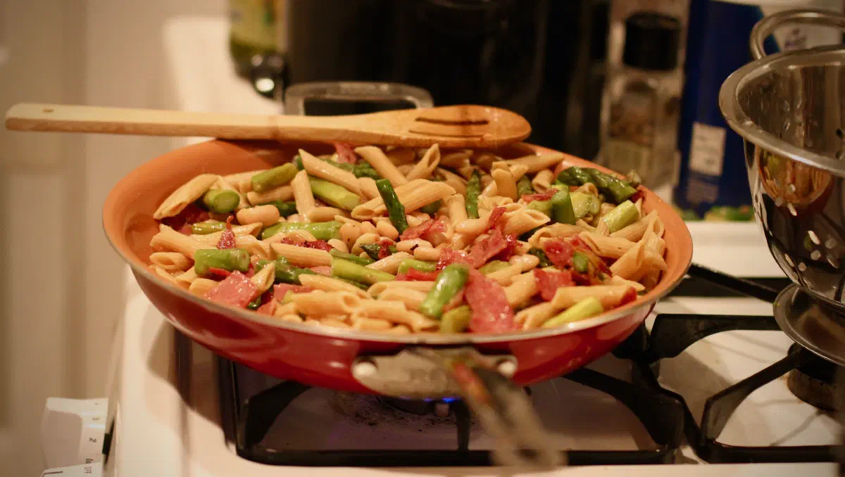Carbonara in progress