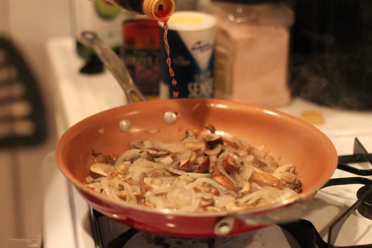 Adding the Red Wine Vinegar