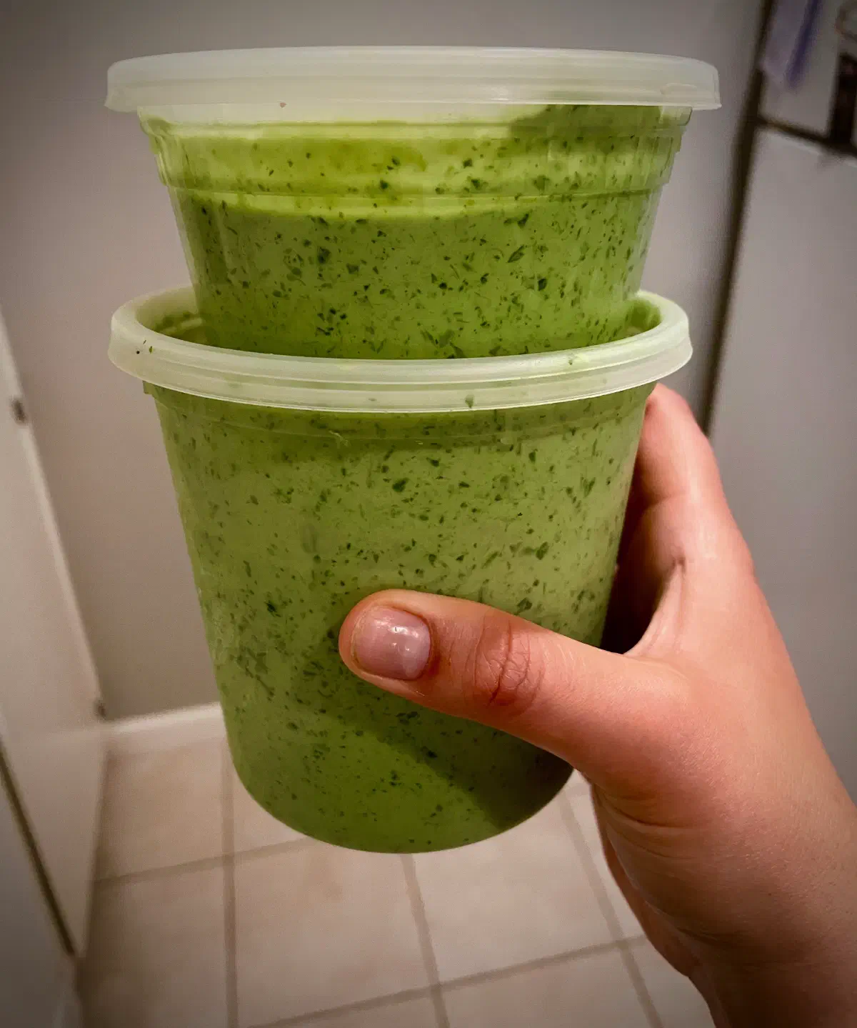 Leftover green goddess dressing