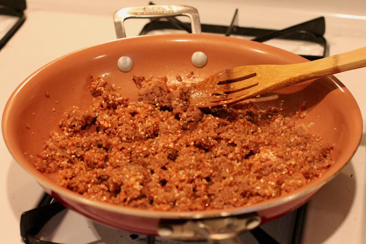 cooked, seasoned meat