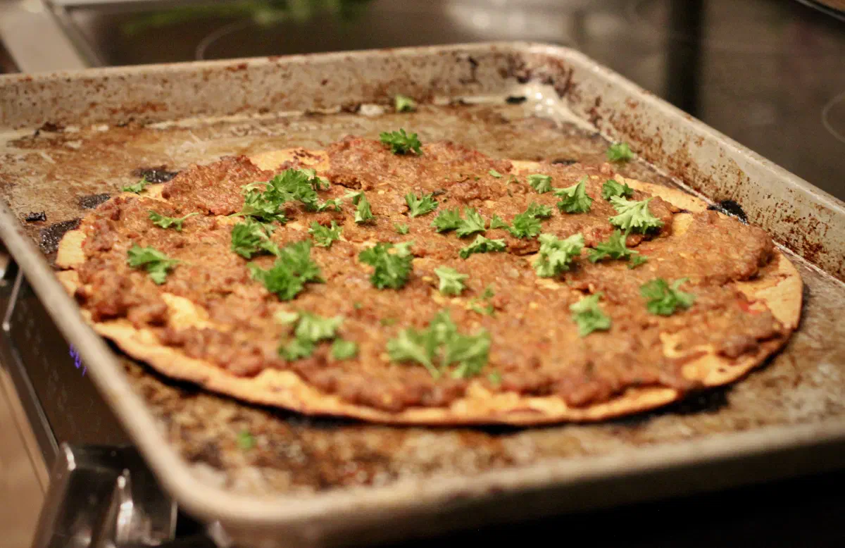Lahmacun fresh from the oven