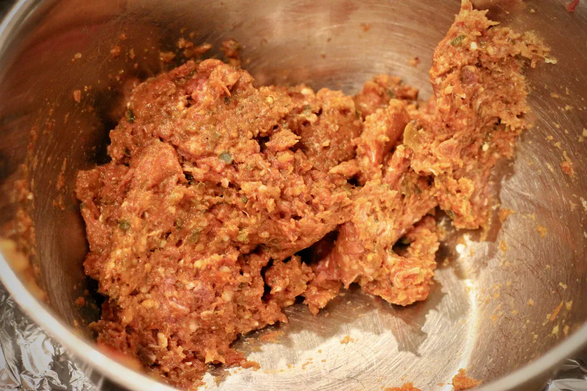 Lamb mixture in bowl