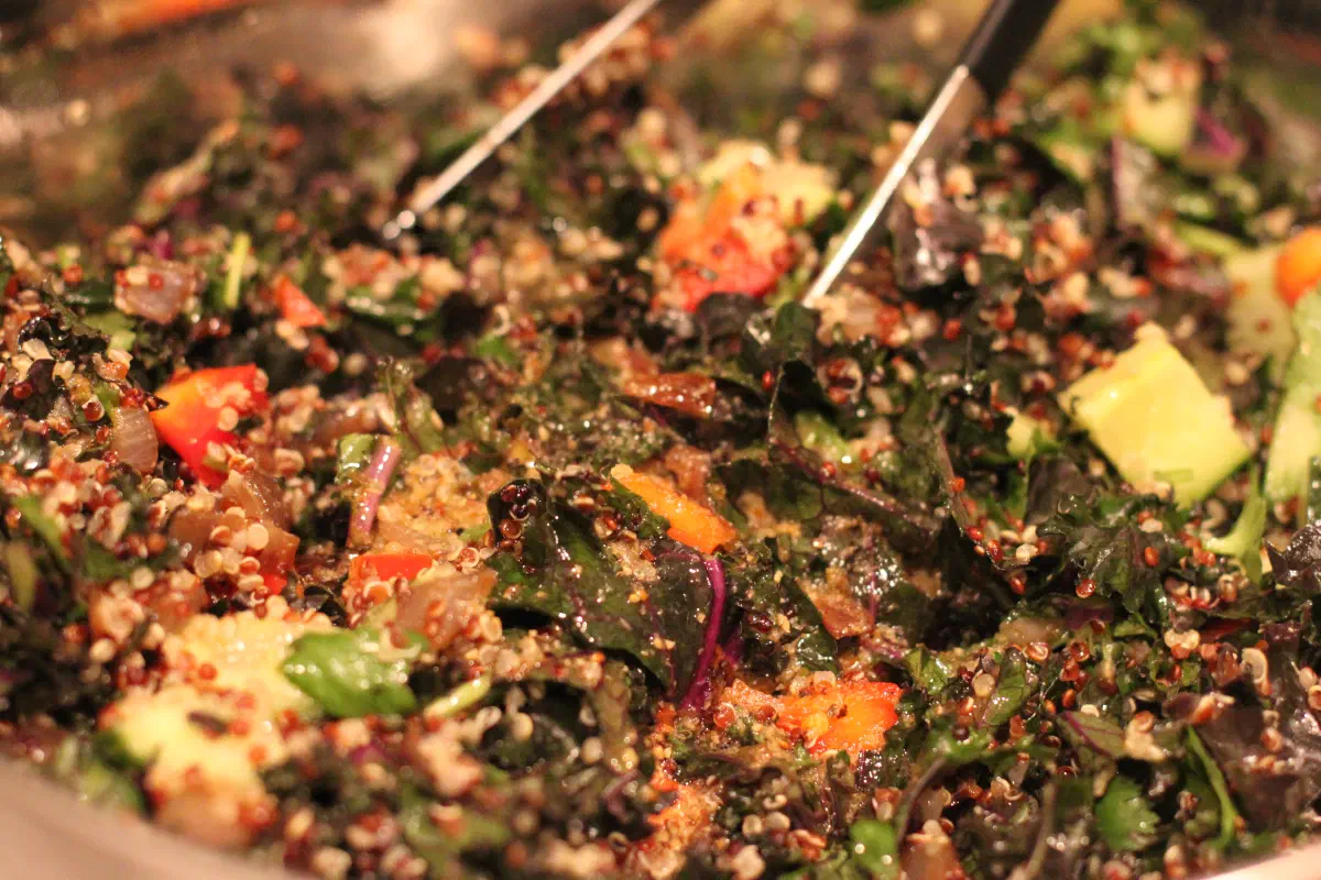 Warm quinoa and kale salad